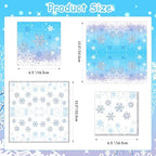 80Pcs Snowflake Paper Napkins Snowflake Winter Wonderland Theme Party Paper Napkins Disposable Snowflakes Party Napkins Set Snowflake Paper Luncheon Napkins Snowflake Winter Wonderland Theme, 6.5 in