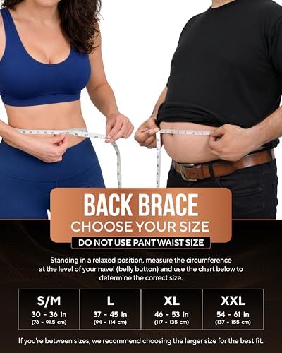 TheraCopper Copper Back Brace for Men & Women — Lumbar Support Belt for Lower Back Pain, Sciatica & Herniated Disc — Infused Copper Back Support with Adjustable Compression (Large)