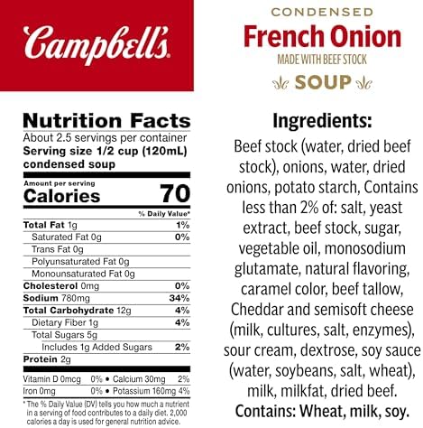 Campbell's Condensed French Onion Soup, 10.5 oz Can (12 Pack)