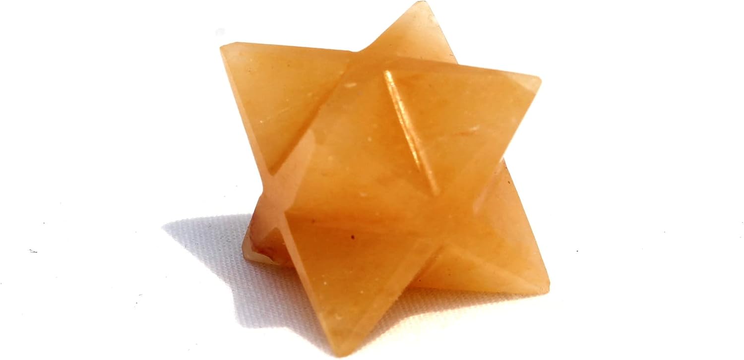Golden Quartz Merkaba 1 inch Star Jet International Healing Spiritual Divine India A++ Crystal Therapy Geometry