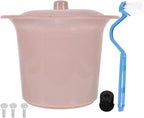 FRCOLOR Plastic Bedpan with Lid and Elderly, Home Urinal Container Portable Spittoon Bucket, Pink 1pcs for Bedridden Patients and Daily Bathroom Aid Random Color