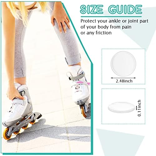Sotiff 4 Pieces Hockey Ankle Gel Pads Skate Gel Discs for Boots Ankle Protector Brace Skate Accessories for Ice Riding Ski, 2.48 Inch