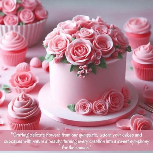 Confect Dusty Pink Gum Paste for Cake Decorating | Chef’s Choice Fondant | Ready-to-Use Gum Paste for Making Roses, Ruffles, Leaves & Flowers | Vegan, Gluten-Free | 8.8 Oz