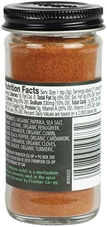 Frontier Organic Seasoning, Berbere, 2.3 Ounce