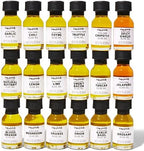 Thoughtfully Gourmet, Olive Oil Sampler Gift Set, Includes Uniquely Flavored Extra Virgin Cold Pressed Spanish Olive Oil, Flavors Include Garlic, Chili, Chipotle and More, Pack of 18