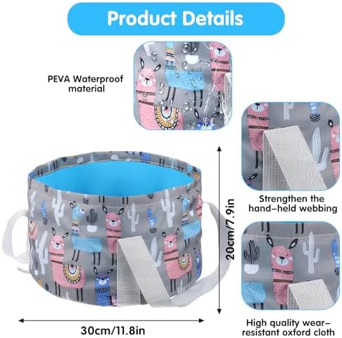 Foldable Bucket for Soaking Feet - Portable Foldable Foot Bath Tub Spa Basin for Travel, Home Pedicure & Outdoor Camping (Grey)