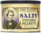 King Floyd's Salty Virginia Peanuts: 10 oz, Salted Flavored Peanuts, An Absolute Classic, Resealable Lid, Snack at your own risk, Once you start its difficult not to finish the whole tin.
