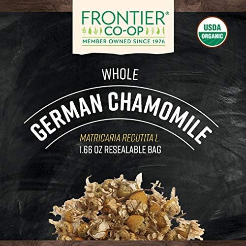 Frontier Co-op Organic Chamomile Flowers, Whole - 1.66oz Bag, Dried, Perfect for Organic Chamomile Tea, Skincare Uses and More, Kosher