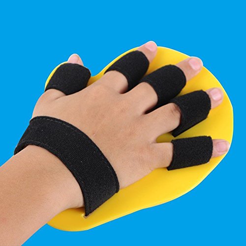 Child Finger Separator Hand Orthosis Splint for Kids - Separate Finger Flex Spasm Extension Board for Boys or Girls - Polio Rehabilitation Exercise - Yellow: 5-10 Years Old