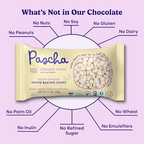 Pascha, Organic White Rice Chocolate Baking Chips, 7.1 Ounce