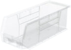 Akro-Mils 30224 AkroBins Plastic Storage Bins, Space-Saving Stackable Bins for Garage, Pantry, Craft Organization, 11" L x 4" W x 4" H, Clear, 12-Pack