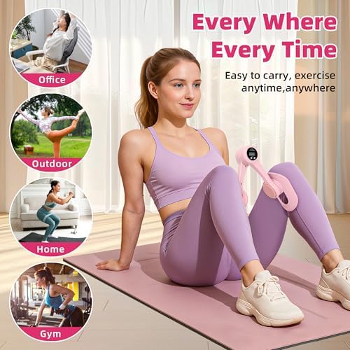 Thigh Trainer Master, Pelvic Floor Strengthening Device with Display Counter Hip Trainer Kegel Exerciser, Leg Inner Thigh Trainer Pelvic Floor Muscle Trainer, Thigh Exercise Workout Equipment for Home