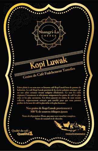 Shangri-La Coffee - Wild Kopi Luwak Coffee Whole Beans - Ethically Sourced - 125 Grams (4.4oz) (Other Weights & Bean Types Available) - Produce of Indonesia