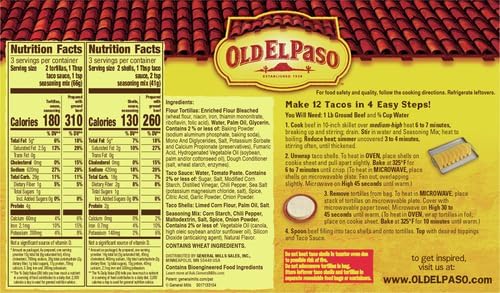 Old El Paso Taco Dinner Kit, Hard & Soft, 11.4 oz. (Pack of 3)