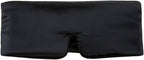 100% Pure Silk Sleep Eye Mask Thicker Eyeshade Large Size Eye Cover Protect Ear Soft Blindfold for All Night Sleep Travel Relax Aid (Black)