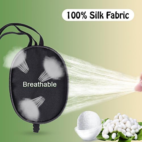 ewinever Pure Silk Eye Patch For Adults, Amblyopia Obscure Astigmatism Training Strabismus Correction Black