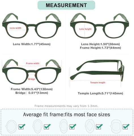 Eyekepper 5 Packs Rainbow Reading Glasses Women Cute Readers Ladies +1.50