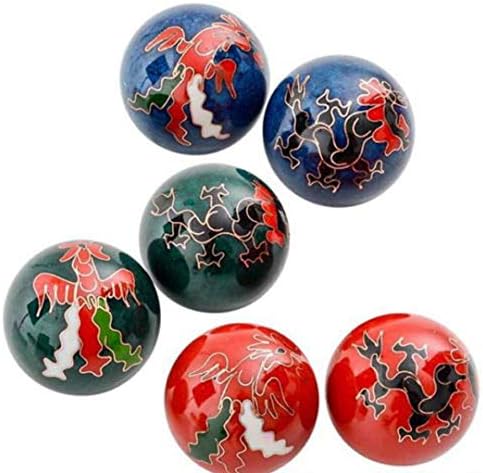Happy Sales HSHB-DRPX, One Chinese Health Balls Baoding Iron Ball, Dragon & Phoenix, Order Comes with One Random Color Pick