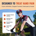 Dr. Frederick's Original Copper Compression Arthritis Gloves - Doctor-Developed Hand Pain Relief for Arthritis, Carpal Tunnel & Tendonitis - All-Day Comfort, Typing & Daily Use - Fingerless, Large