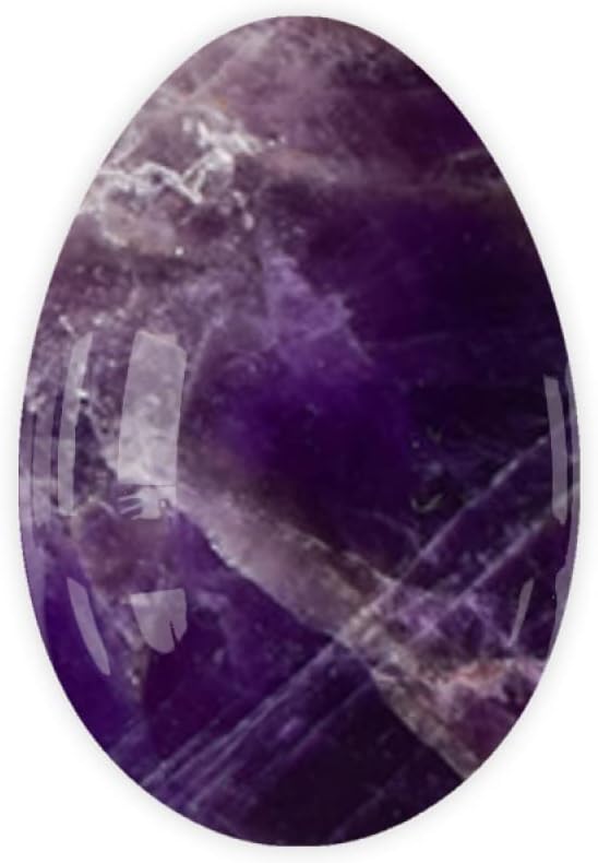 Undrilled Yoni Eggs Natural Real Jade Massage Egg for Women Kegel Exercise Feminine Hygiene Massage Balls,Amethyst,L-4.5x3cm