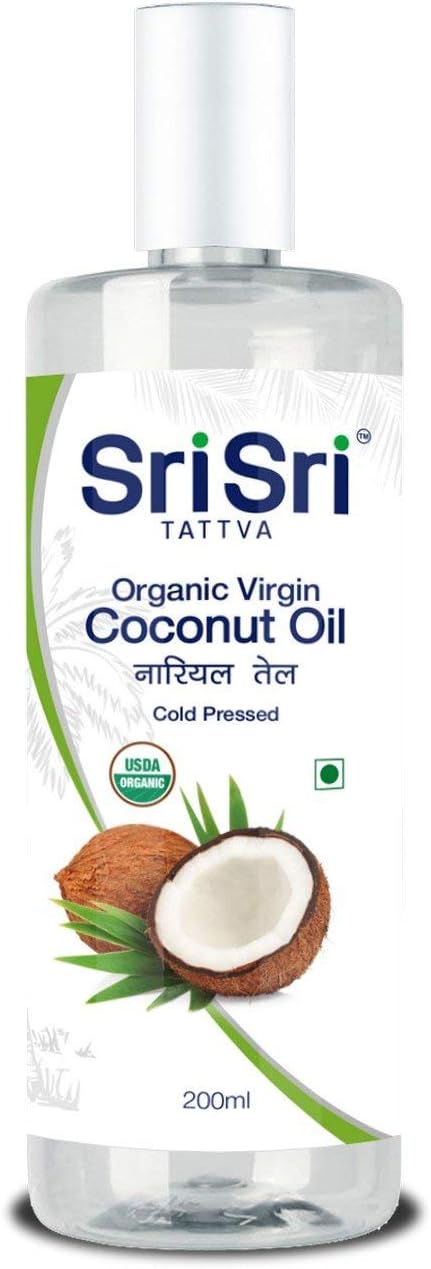 Sri Sri Tattva Organic Virgin Coconut Oil, (200ml x Pack of 2)