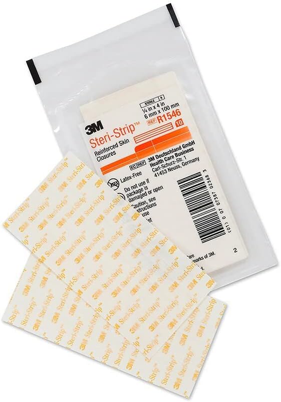 3M™ Steri-Strip™ Reinforced Adhesive Skin Closures, R1546, 1/4 in x 4 in (6 mm x 100 mm), 50 Bag/Carton, 4 Carton/Case