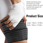 Hamstring Compression Sleeve, Adjustable Thigh Compression Sleeve, Thigh Wrap for Varicose Veins Treatment for Legs,Nylon Quad Knee Support Bandage for Men and Women(Black, 1PC)