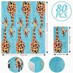 80Pcs Giraffe Guest Napkins Funny Animals Disposable Napkins Decorative Hand Paper Towel Napkins for Bathroom Party Supplies Table Decor, 15.7 x 13 Inch
