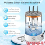 Electric Makeup Brush Cleaner Efficient Deep Cleaning and Drying of Mmake-Up Brushes Portable Automatic USB Cosmetic Brushes Cleaner Tool for All Size Beauty Makeup Brush Set(White)