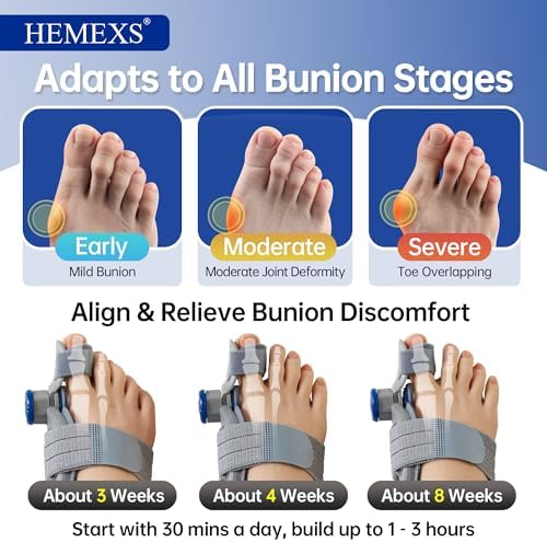 Bunion Corrector for Women & Men – Adjustable Big Toe Splint for Hallux Valgus Correction, Orthopedic Brace for Pain Relief & Toe Alignment – Fits Left & Right Feet (Day & Night Wear) (1PACK)