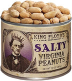 King Floyd's Salty Virginia Peanuts: 10 oz, Salted Flavored Peanuts, An Absolute Classic, Resealable Lid, Snack at your own risk, Once you start its difficult not to finish the whole tin.