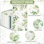 100PCS Greenery Paper Napkins 3 Ply Disposable Hand Towels for Bathroom Green Eucalyptus Leaf Guest Napkins Decorative Dinner Napkins for Bridal Baby Shower Wedding Birthday Spring Party