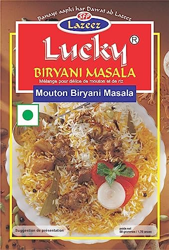 Lucky Rice And Curry Combo Pack 1.7 oz., Pulao, Biryani Masala, Chicken Biryani Masala, Meat Masala, Chicken Masala