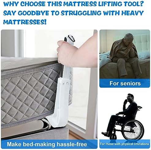 Mattress Lifter Tool, Foldable ABS Non-Slip Bed Sheet Tuck Tool, Ergonomic Under Foldable Mattress Raising Device