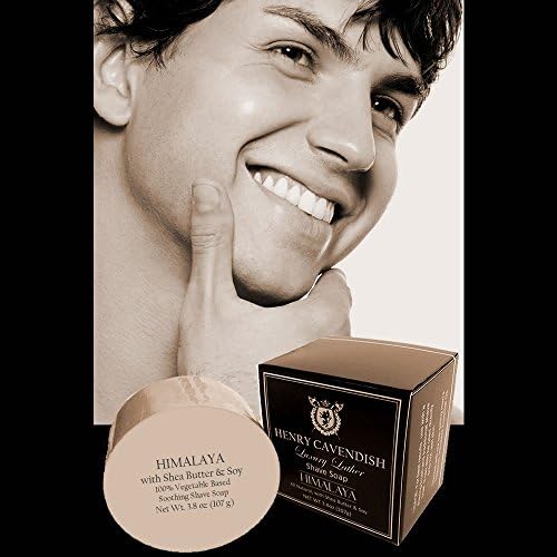 Henry Cavendish Himalaya Shaving Soap with Shea Butter & Coconut Oil. Long Lasting 4 oz Puck Refill. Mens Shave Soap. All Natural. Rich Lather, Smooth Comfortable Shave. For Ladies and Gentlemen.