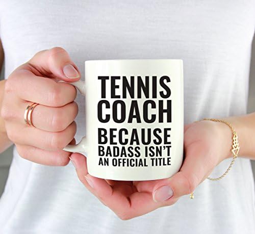 Andaz Press 11oz Coffee Mug Teacher Gag Gift, Tennis Coach Because Badass Isn't an Official Title, 1-Pack, Funny Witty Coffee Cup Birthday Christmas Graduation Present Ideas
