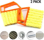 Pack of 2, Blind Cleaner 7 Finger Dusting Cleaner Tool for Window Shutters Venetian Shades Blinds Hand-Held Washable Mini Dust Cleaner Brush Air Conditioner Duster Dirt Cleaner for Housework