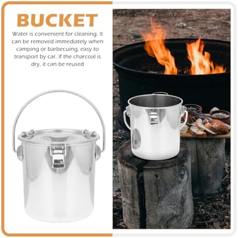 Healeved Stainless Steel Bar Bucket Dog Water Pail Stainless Steel Bucket with Lid Beverage Tub Ice Iron Camping Compost Kitchen Compost Bin Flour Tinplate