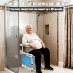 Wall Mounted Folding Shower Seat for Seniors & Disabled - 360lb Heavy Duty Fold Down Shower Chair with Adjustable Height, with Armrests & Backrest - Safe Bath Bench for Elderly, Pregnant Women, Adults