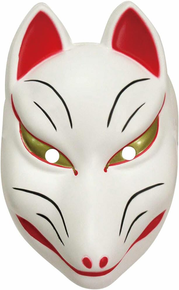 Generic Japanese Kitsune Fox Mask - Mythical Creatures Cosplay Mask for Japanese Culture Enthusiasts, Cosplayers, Adults - Unisex-Adults