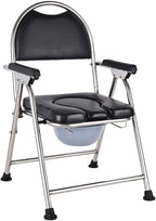 QWEASDF Folding Bedside Commode, Portable Toilet, Soft Warm Padded, and Foldable, Can be Used as Raised Toilet Seat Riser, Suitable for Elderly/Disabled/Pregnant Women
