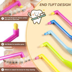 B Rush Small-Head Orthodontic Toothbrush- End Tuft Brush, Single Tufted Toothbrush Dental Toothbrushes for Braces, Interdental Interspace Brush for Detail Cleaning, Pack of 5