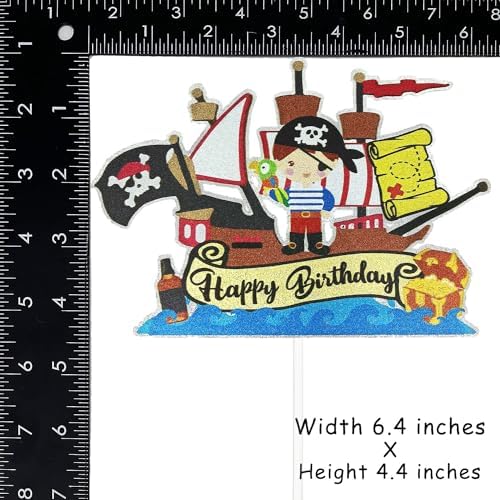 Festus Pirate Cake Topper, Pirate Birthday Party Decoration, Treasure Cake Topper, Pirate Ship Cake Toppe Cake Topper, Pirate Party Favor for Boys