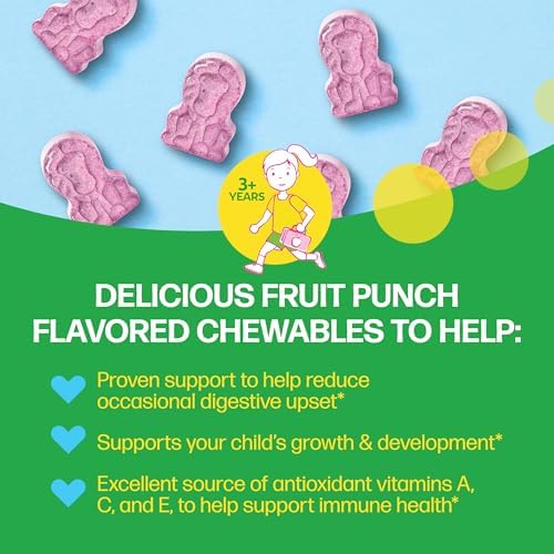 Culturelle Kids Complete Chewable Multivitamin + Probiotic For Kids, Ages 3+, 50 Count, Digestive Health, Oral Health & Immune Support - With 11 Vitamins & Minerals, including Vitamin C, D3 & Zinc