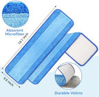 4-Pack Microfiber Cleaning Pads, 18-Inch Microfiber Mop Pads Compatible with Bona Mop, Washable and Reusable Mop Pad Refills for Hardwood Tile Laminate Floors