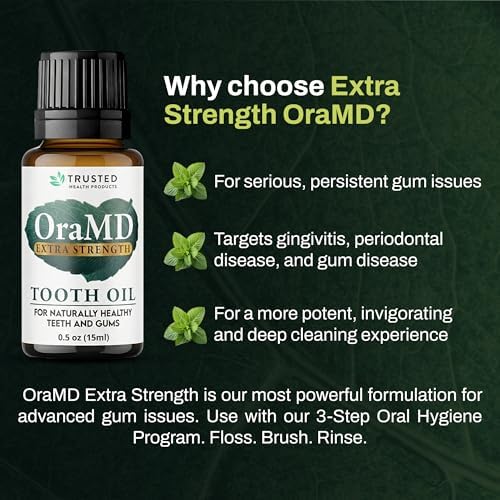 OraMD 4-in-1 Extra Strength Tooth Oil - Clinically Tested Maximum Strength Gum Disease Treatment, Gingivitis Treatment, Periodontal Disease Treatment, Sensitive Teeth and Gums - All-Natural (3 Pack)