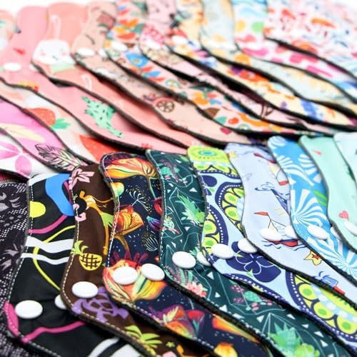 Random Prints Meduim Size Regular Cloth Menstrual Pads Reusable Sanitary Pads (M-5 PCS-Random Prints)