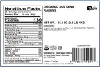 Yupik Organic Sultana Raisins, 2.2 lb (35.2 oz), Gluten-Free, Kosher, Non-GMO, Vegan, Whole Dried Fruits, Naturally Sweet, No Added Sugar, Seedless, Healthy Snacks, Ideal for Baking & Topping