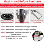 Covzoe 4 Pack 6 Inch Wheelchair Wheels Replacement, Anti Slip Solid Walker Wheels with 4 Axles, Heavy Duty Caster Roller Wheel Wheelchair Front Wheel Accessories, Safe Rolling for Most Floors, Black