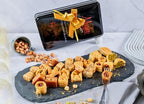 Mughe Gourmet Assorted Baklava Pastry Gift Elegant Tin Box - 500g 1.1lb 32 pcs - Turkish Pistachio, Almond, Walnut, Cashew, Hazelnut Bite Size Gifts Baklawa Sweet - Perfect for Birthday, Fathers Day